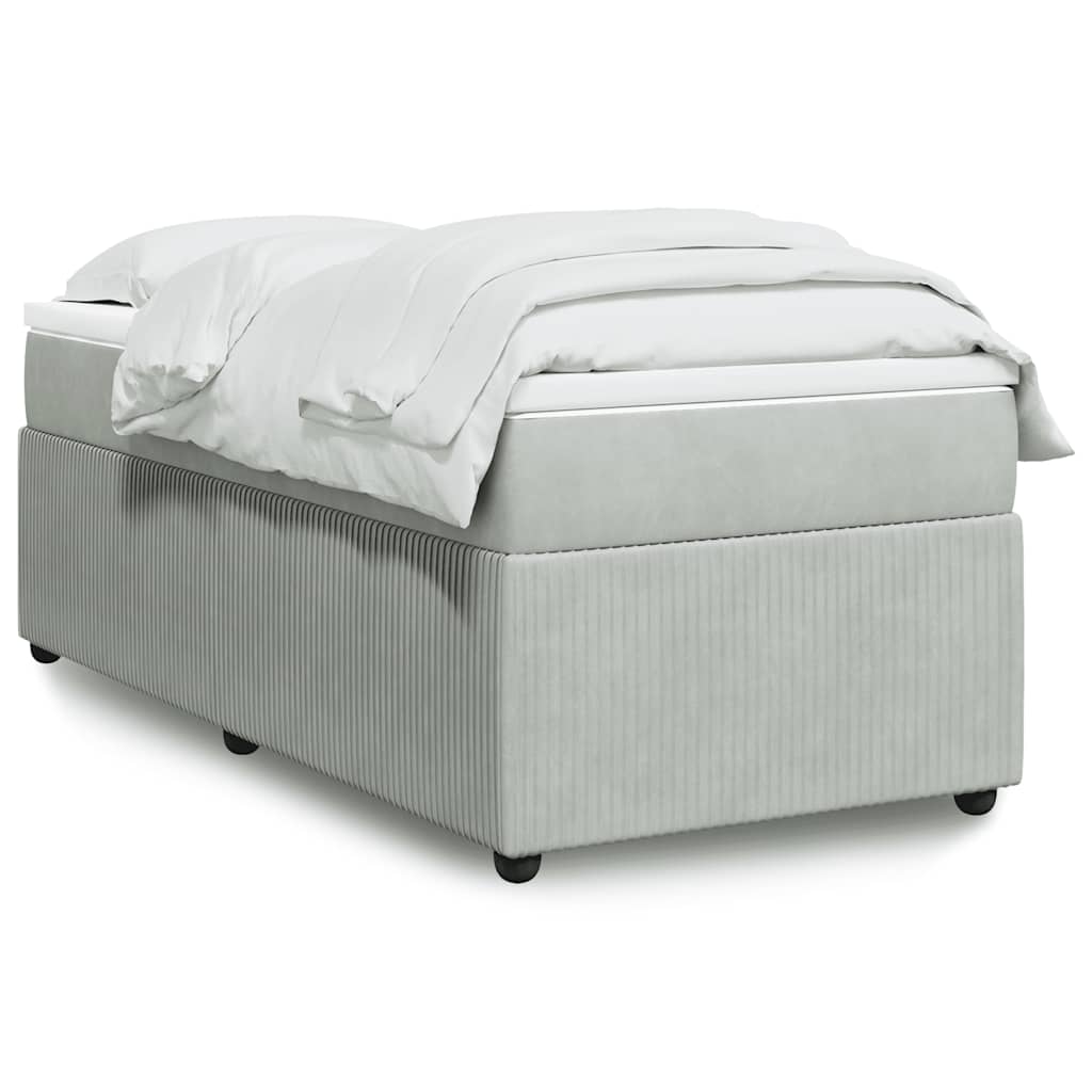 Sommier à lattes de lit et matelas Gris clair 80x200 cm Velours - XIOS