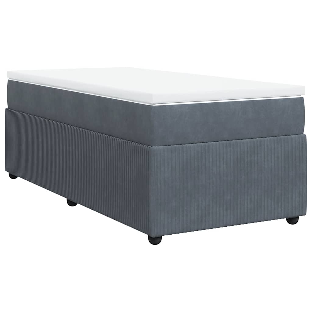 Sommier à lattes de lit et matelas Gris foncé 80x200 cm Velours - XIOS