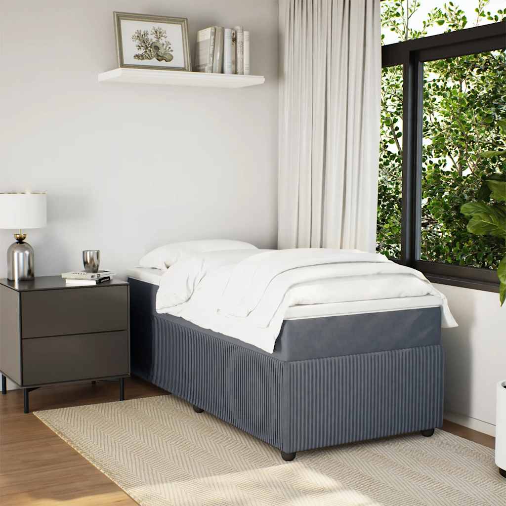 Sommier à lattes de lit et matelas Gris foncé 80x200 cm Velours - XIOS