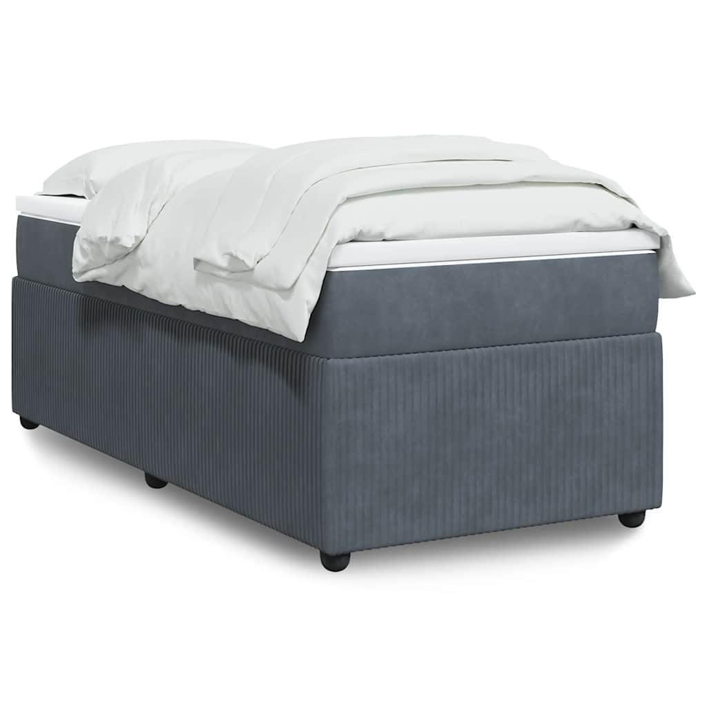 Sommier à lattes de lit et matelas Gris foncé 80x200 cm Velours - XIOS