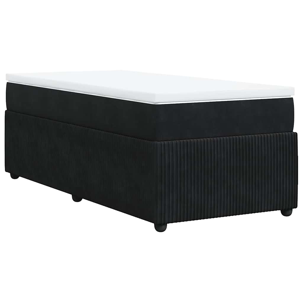 Sommier à lattes de lit et matelas Noir 80x200 cm Velours - XIOS
