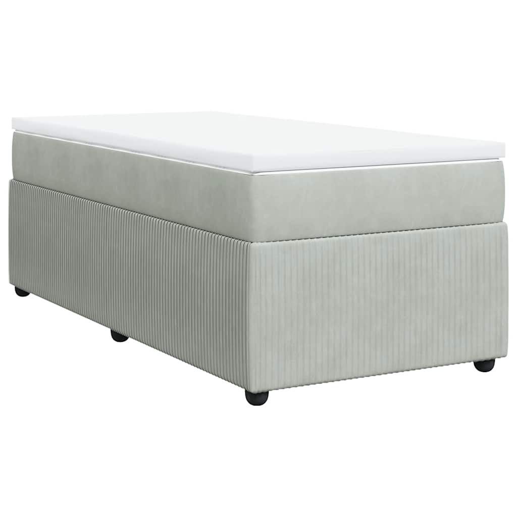 Sommier à lattes de lit et matelas Gris clair 90x190 cm Velours - XIOS