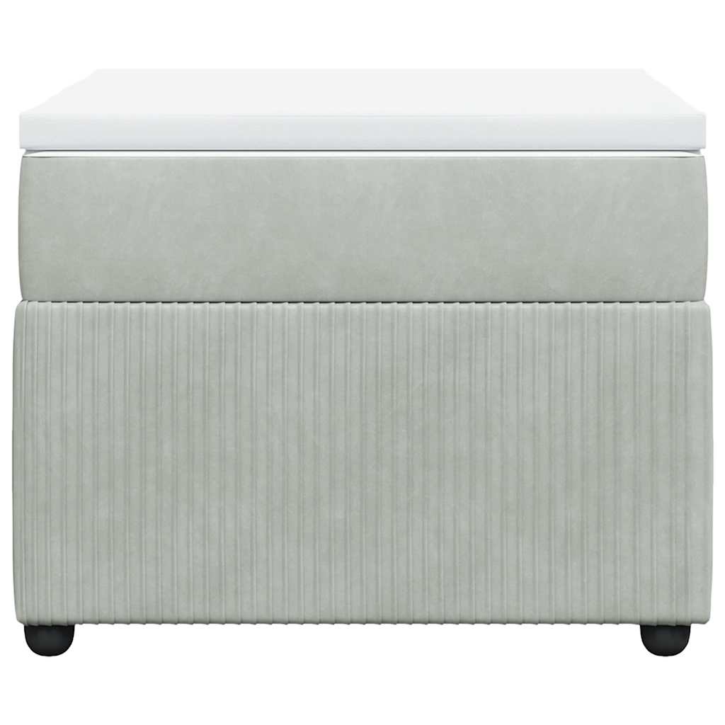 Sommier à lattes de lit et matelas Gris clair 90x190 cm Velours - XIOS