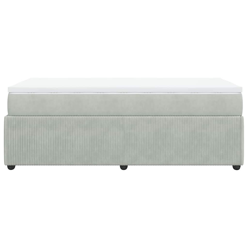 Sommier à lattes de lit et matelas Gris clair 90x190 cm Velours - XIOS