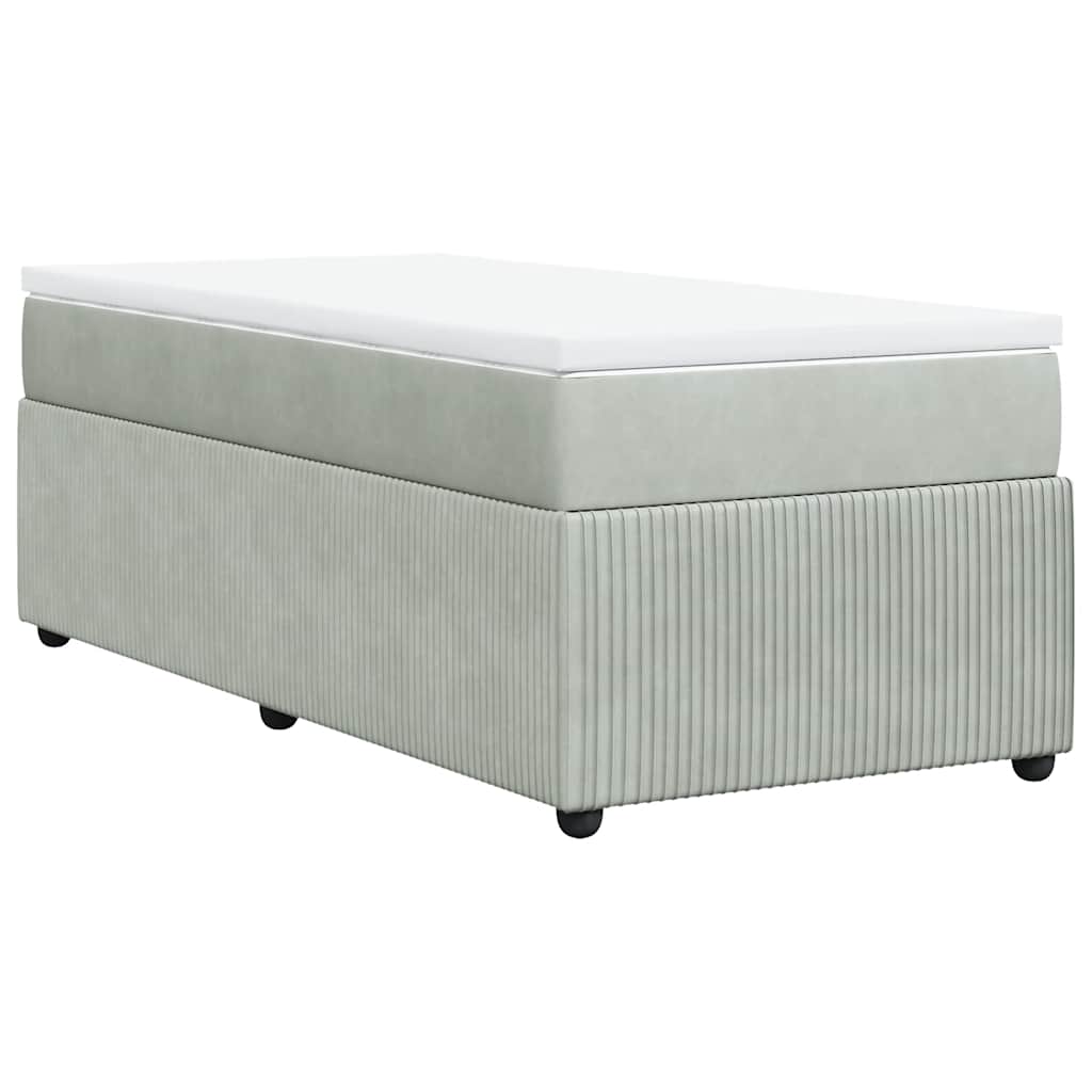 Sommier à lattes de lit et matelas Gris clair 90x190 cm Velours - XIOS