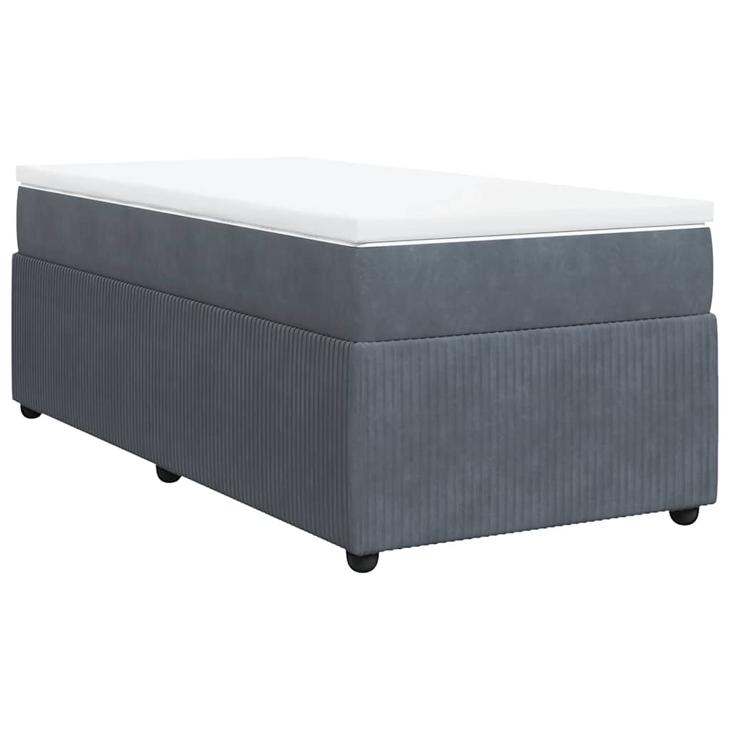 Sommier à lattes de lit et matelas Gris foncé 90x190 cm Velours - XIOS