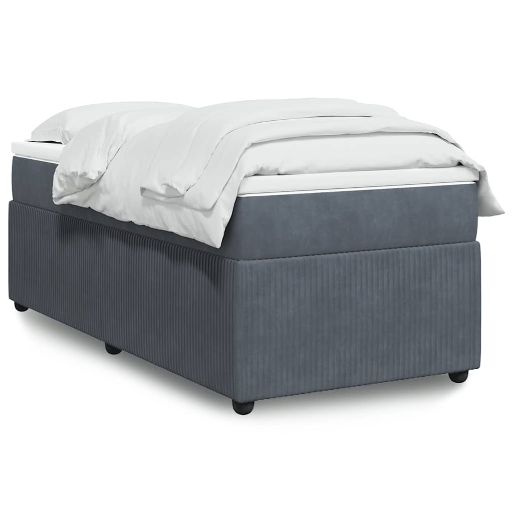 Sommier à lattes de lit et matelas Gris foncé 90x190 cm Velours - XIOS