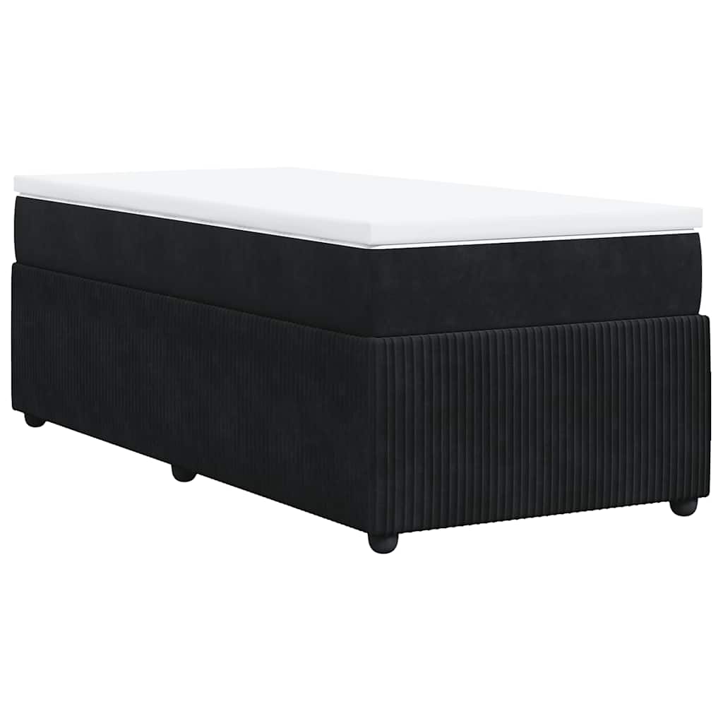Sommier à lattes de lit avec matelas Noir 90x190 cm Velours - XIOS