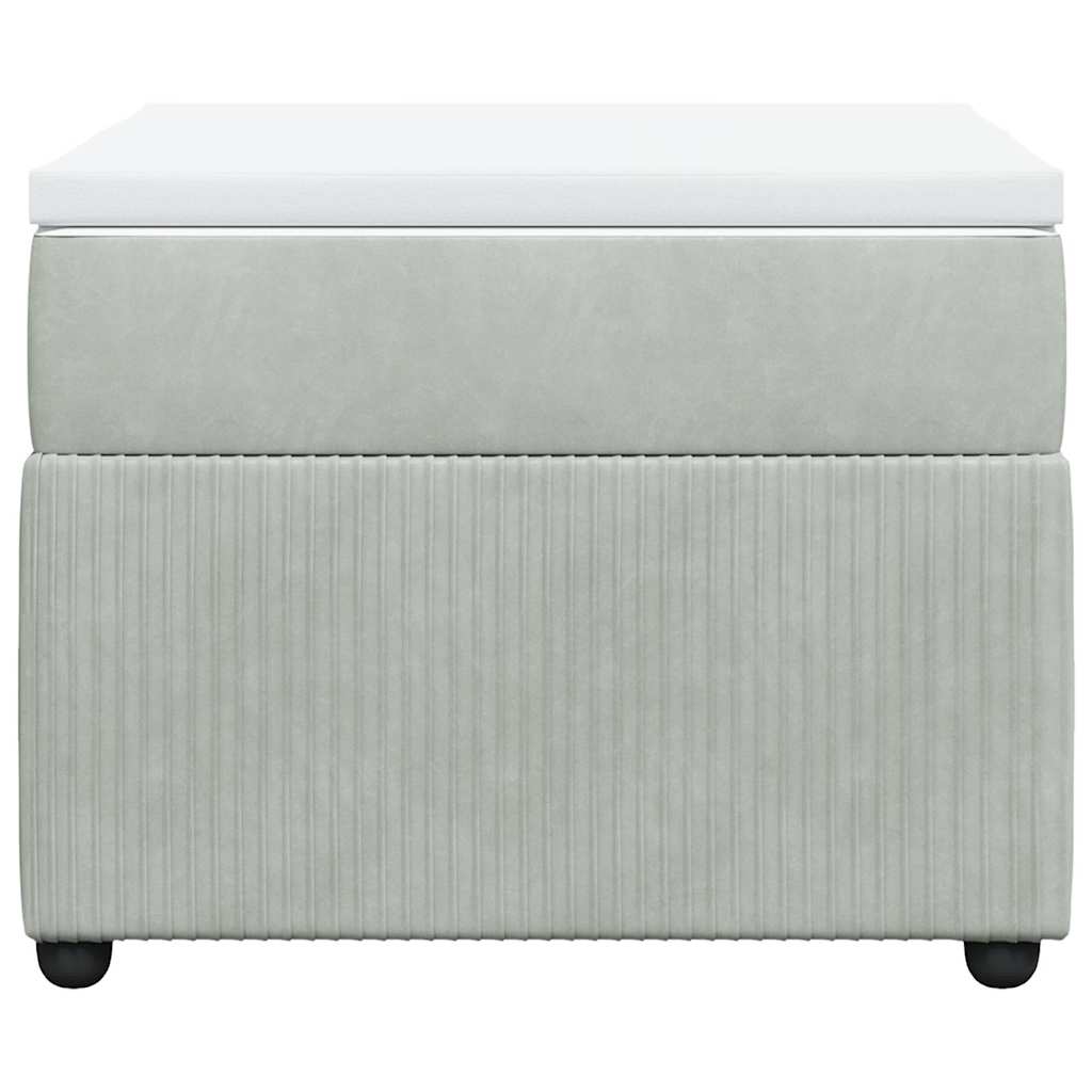 Sommier à lattes de lit et matelas Gris clair 90x200 cm Velours - XIOS