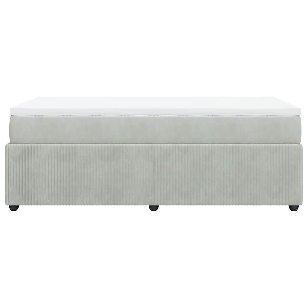 Sommier à lattes de lit et matelas Gris clair 90x200 cm Velours - XIOS