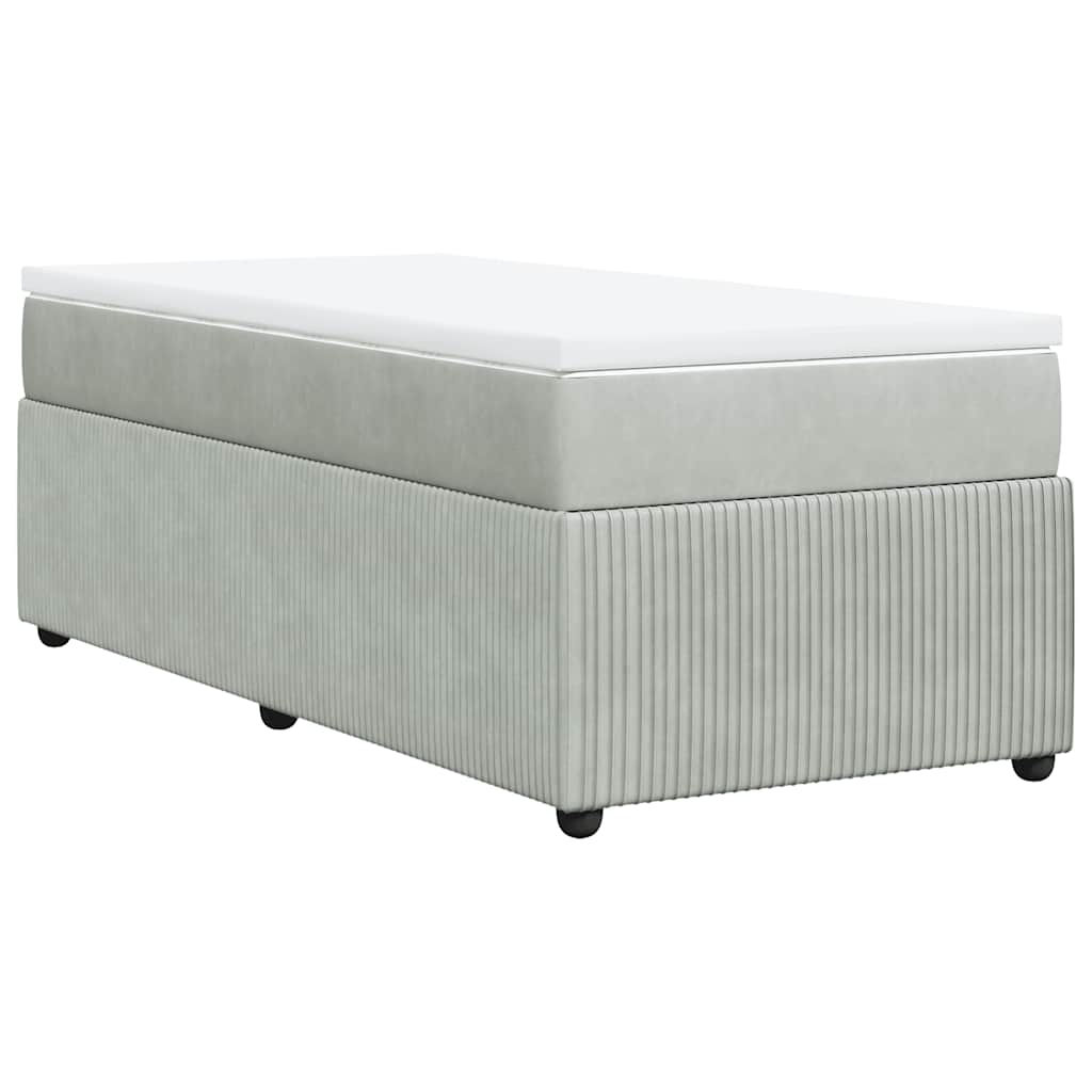 Sommier à lattes de lit et matelas Gris clair 90x200 cm Velours - XIOS
