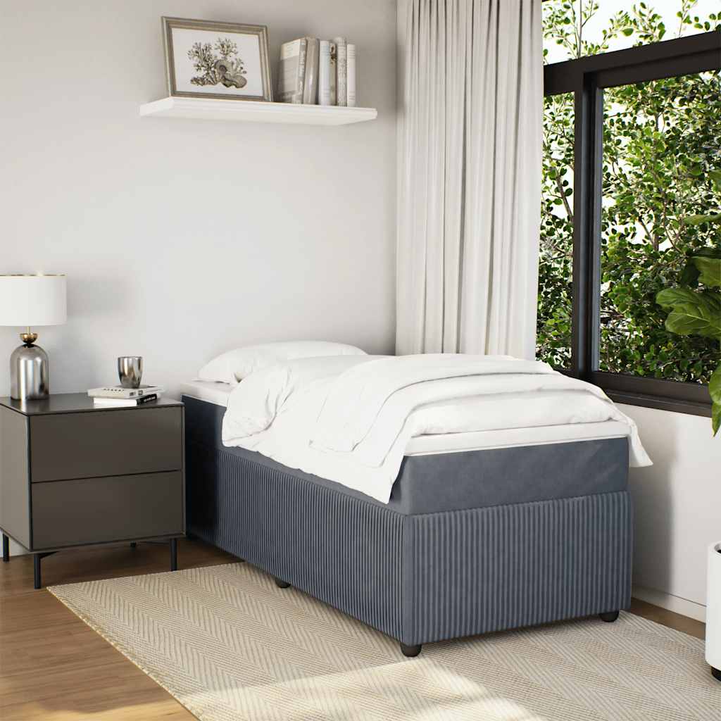Sommier à lattes de lit et matelas Gris foncé 90x200 cm Velours - XIOS