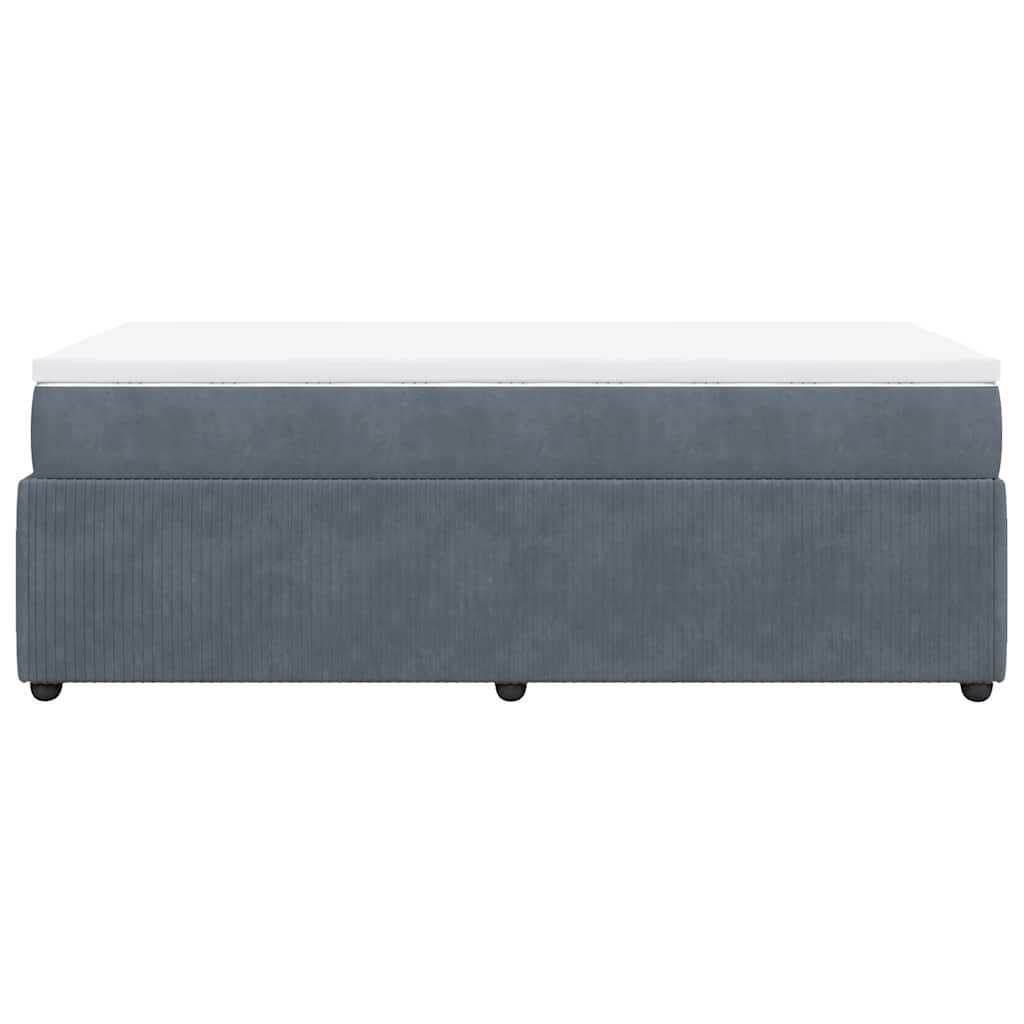 Sommier à lattes de lit et matelas Gris foncé 90x200 cm Velours - XIOS