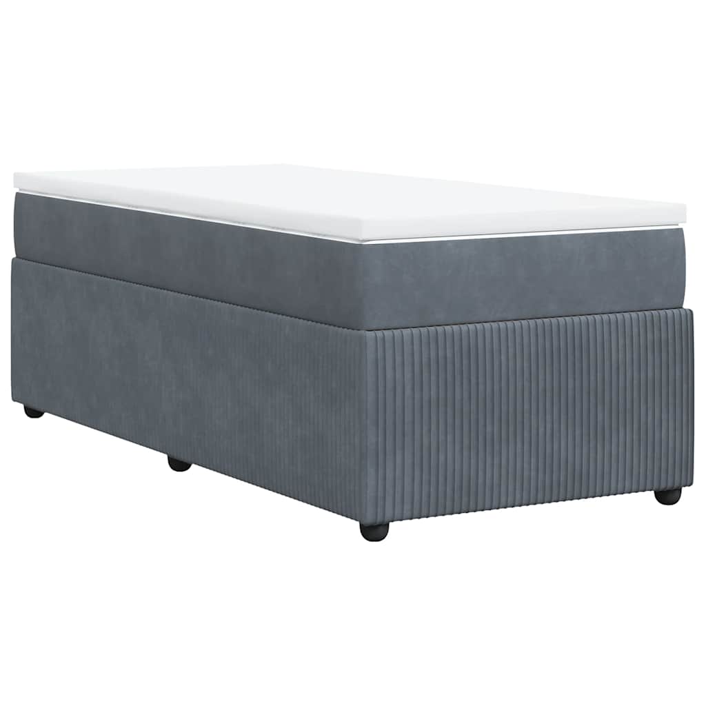 Sommier à lattes de lit et matelas Gris foncé 90x200 cm Velours - XIOS