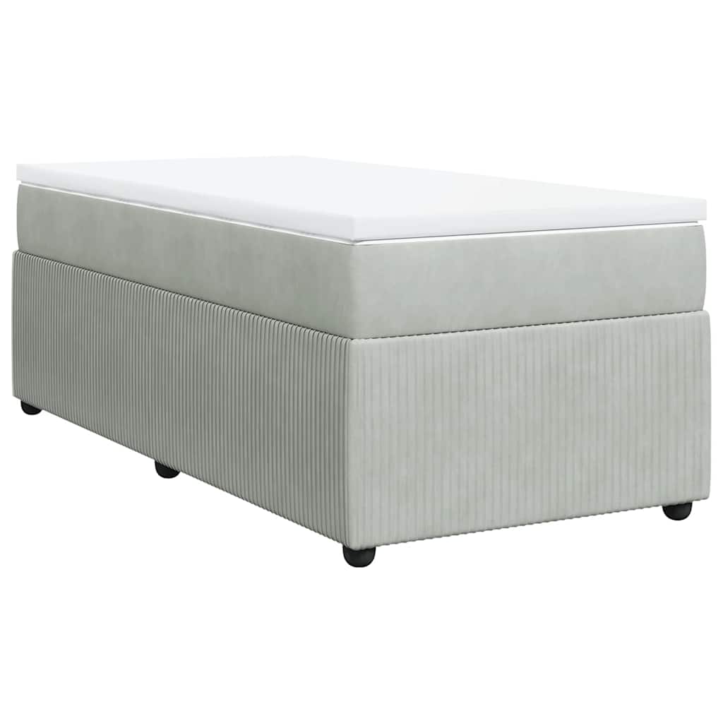 Sommier à lattes de lit et matelas Gris clair 100x200cm Velours - XIOS