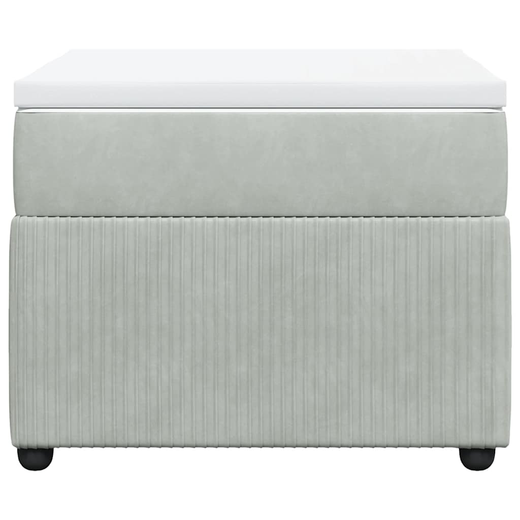 Sommier à lattes de lit et matelas Gris clair 100x200cm Velours - XIOS
