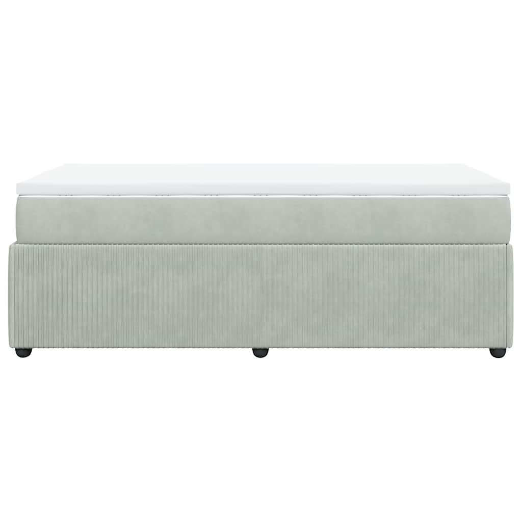 Sommier à lattes de lit et matelas Gris clair 100x200cm Velours - XIOS