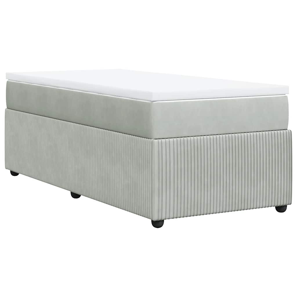 Sommier à lattes de lit et matelas Gris clair 100x200cm Velours - XIOS