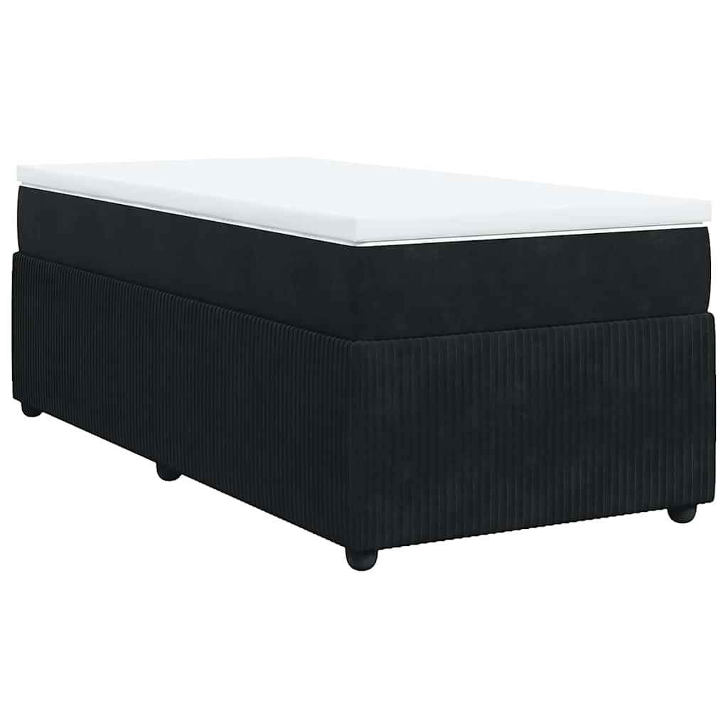Sommier à lattes de lit avec matelas Noir 100x200 cm Velours - XIOS