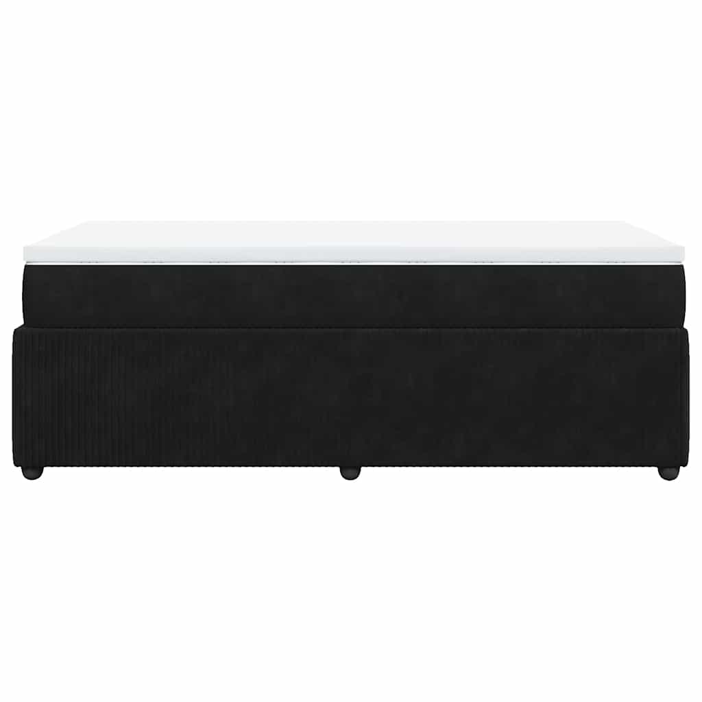 Sommier à lattes de lit avec matelas Noir 100x200 cm Velours - XIOS