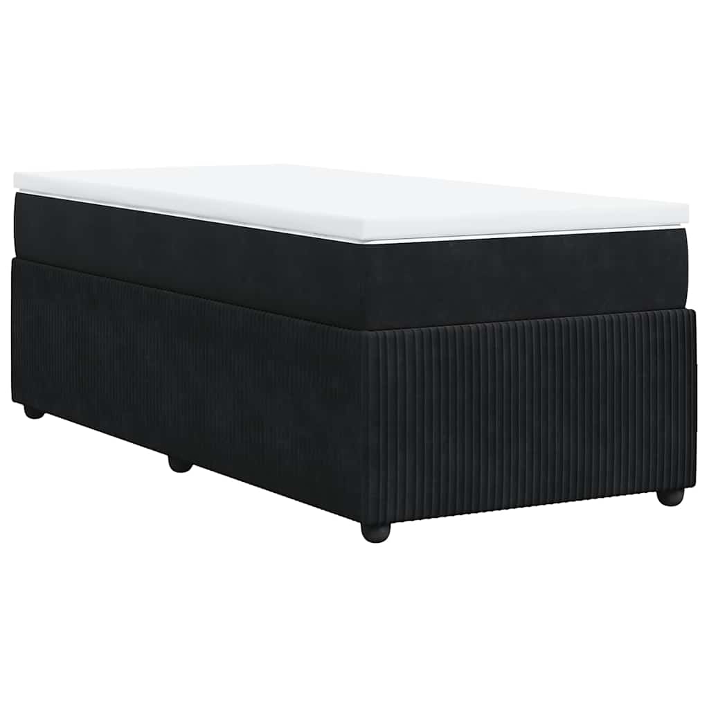 Sommier à lattes de lit avec matelas Noir 100x200 cm Velours - XIOS