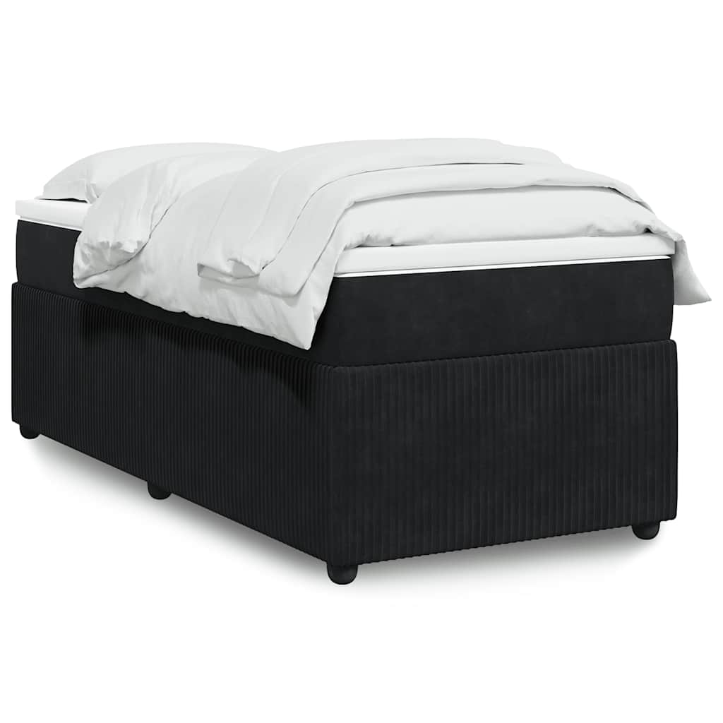 Sommier à lattes de lit avec matelas Noir 100x200 cm Velours - XIOS