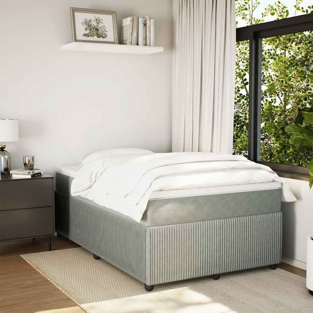 Sommier à lattes de lit et matelas gris clair 120x190cm velours - XIOS