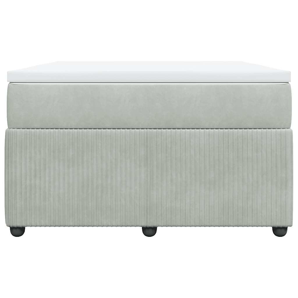 Sommier à lattes de lit et matelas gris clair 120x190cm velours