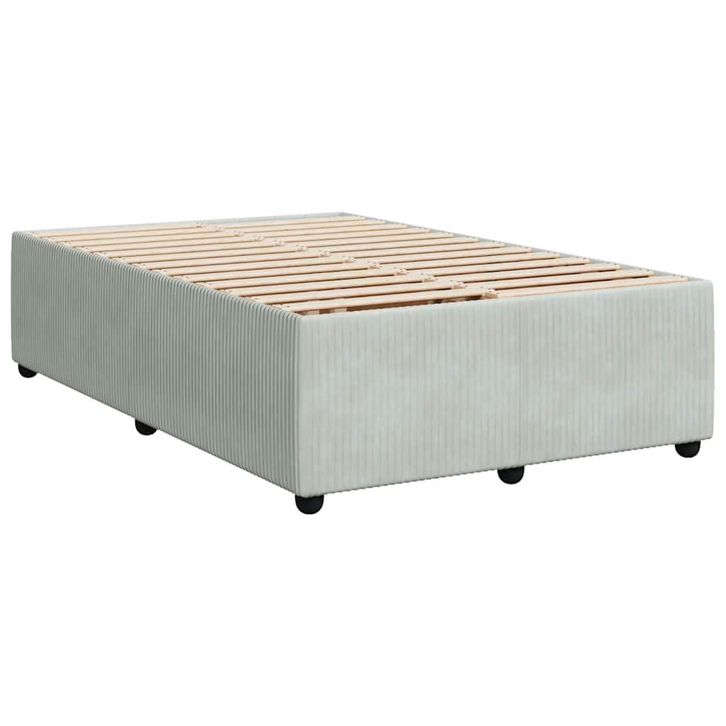 Sommier à lattes de lit et matelas gris clair 120x190cm velours - XIOS
