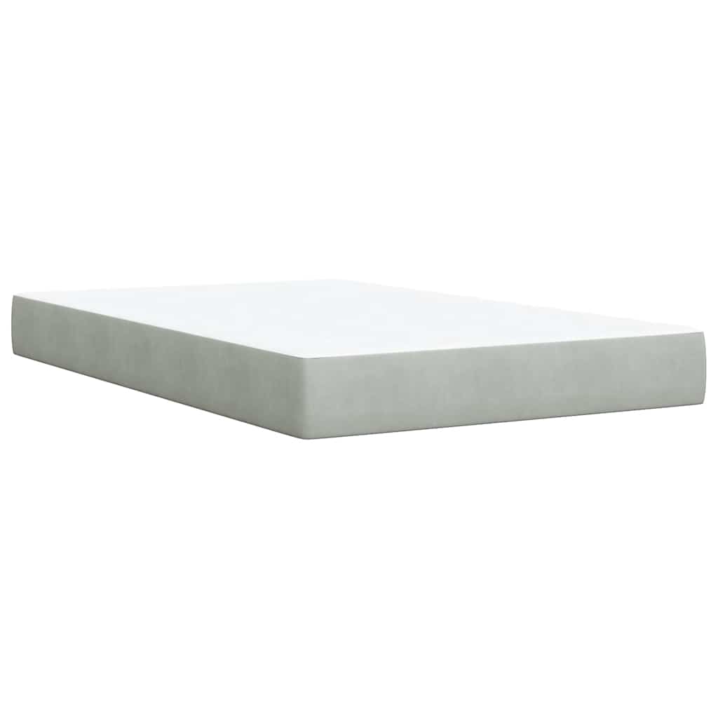 Sommier à lattes de lit et matelas gris clair 120x190cm velours - XIOS