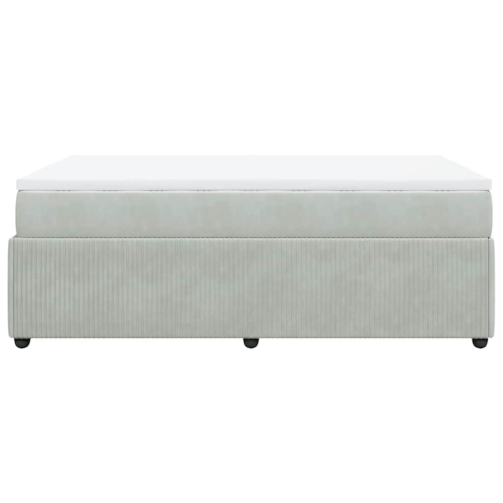 Sommier à lattes de lit et matelas gris clair 120x190cm velours