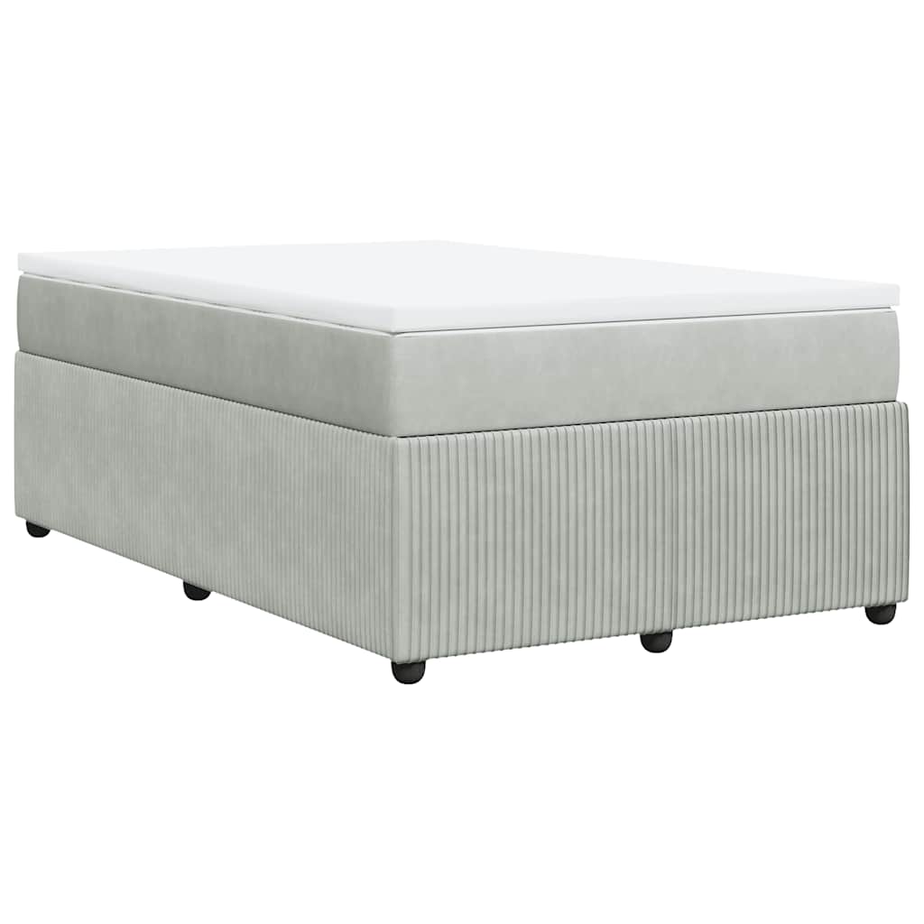 Sommier à lattes de lit et matelas gris clair 120x190cm velours - XIOS