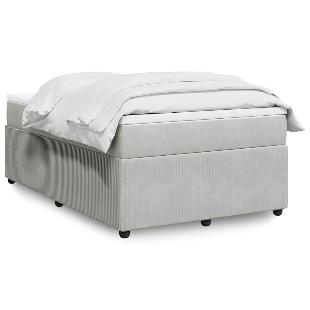 Sommier à lattes de lit et matelas gris clair 120x190cm velours - XIOS