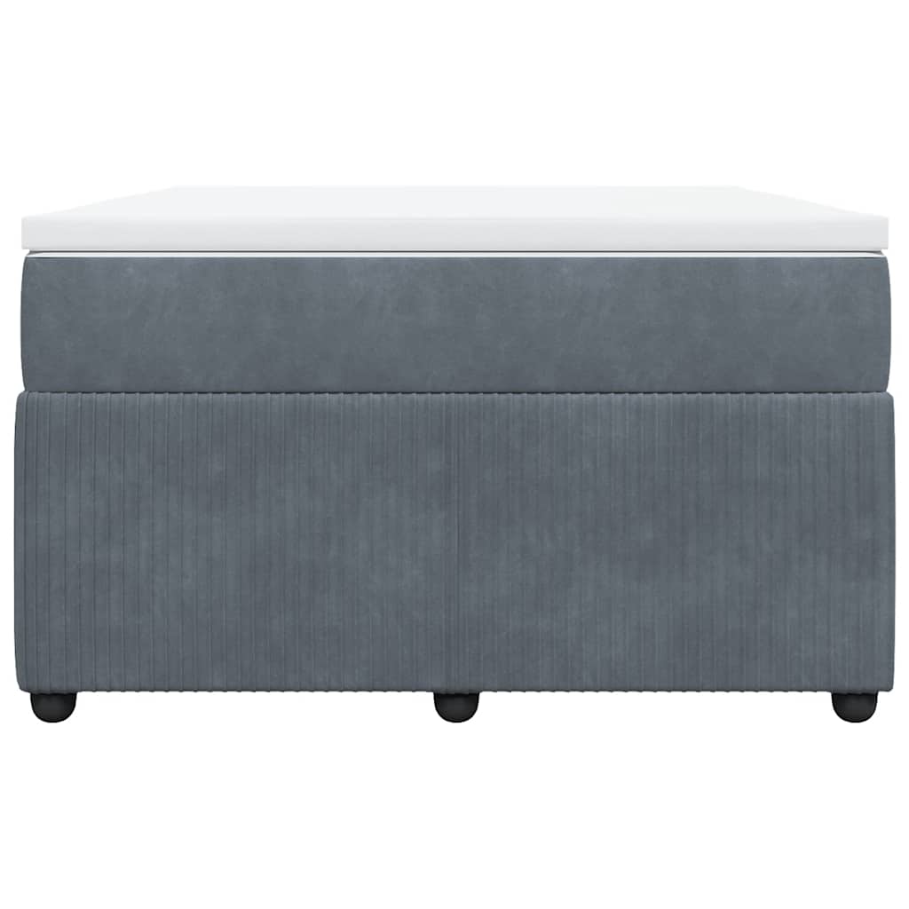 Sommier à lattes de lit et matelas gris foncé 120x190cm velours - XIOS