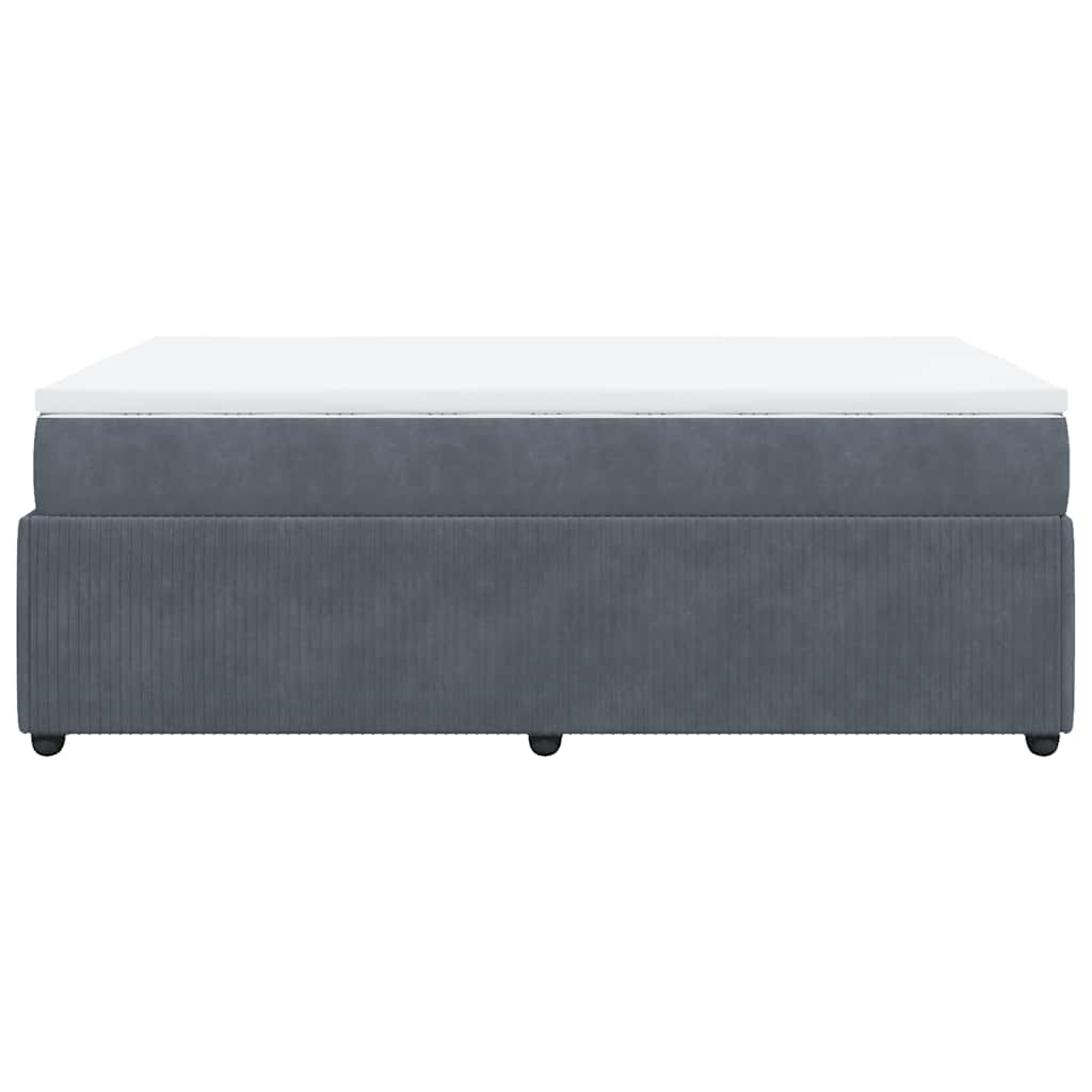 Sommier à lattes de lit et matelas gris foncé 120x190cm velours - XIOS