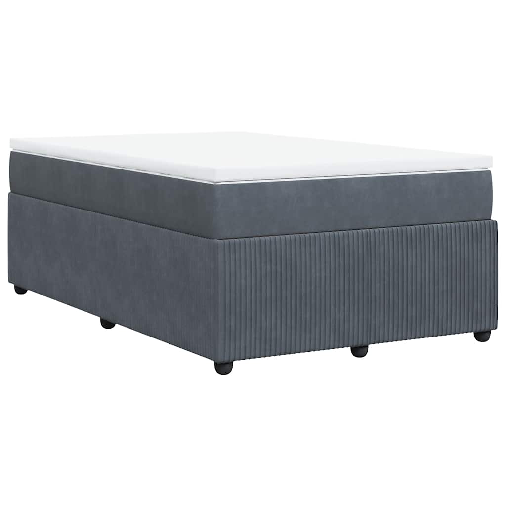Sommier à lattes de lit et matelas gris foncé 120x190cm velours - XIOS