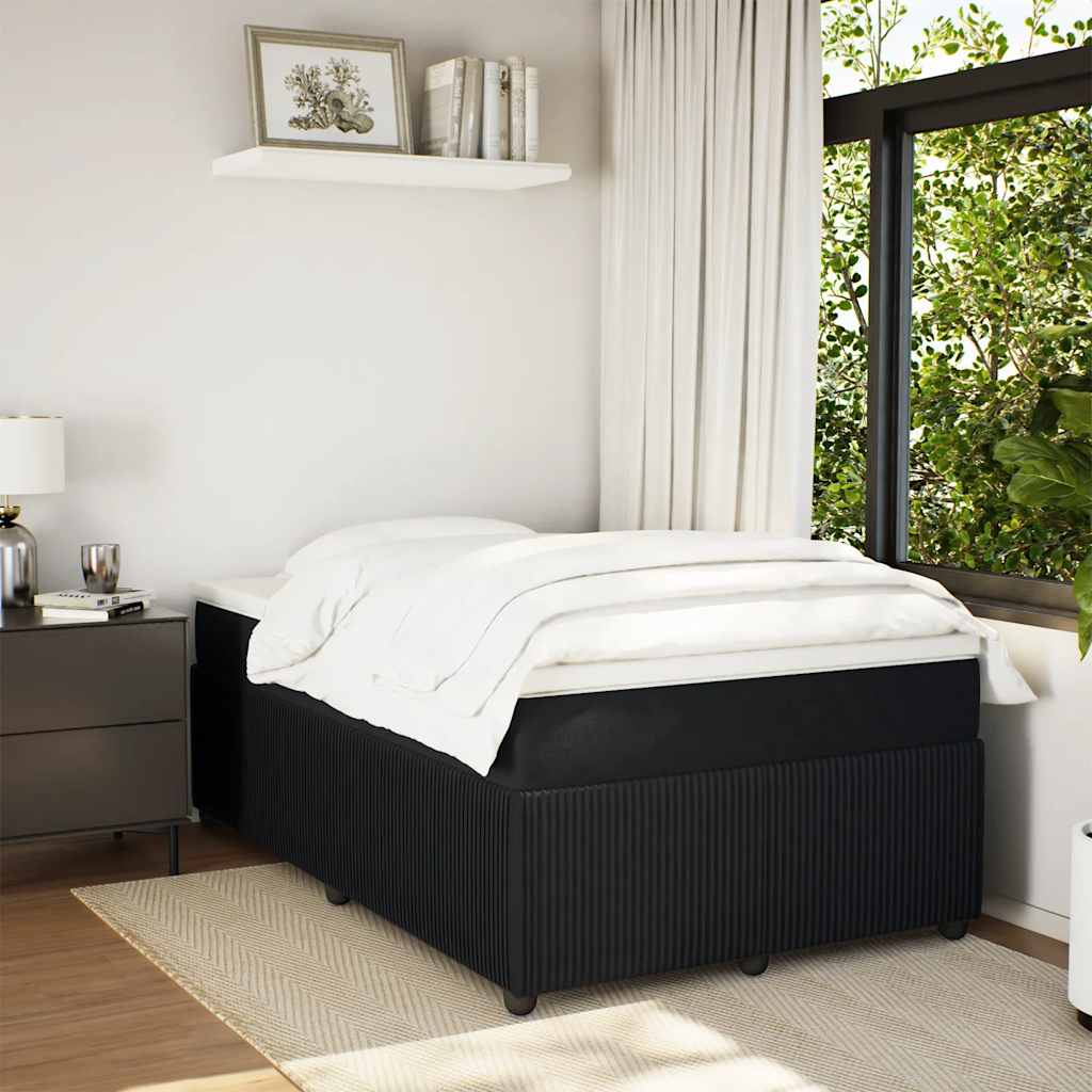 Sommier à lattes de lit avec matelas noir 120x190 cm velours - XIOS