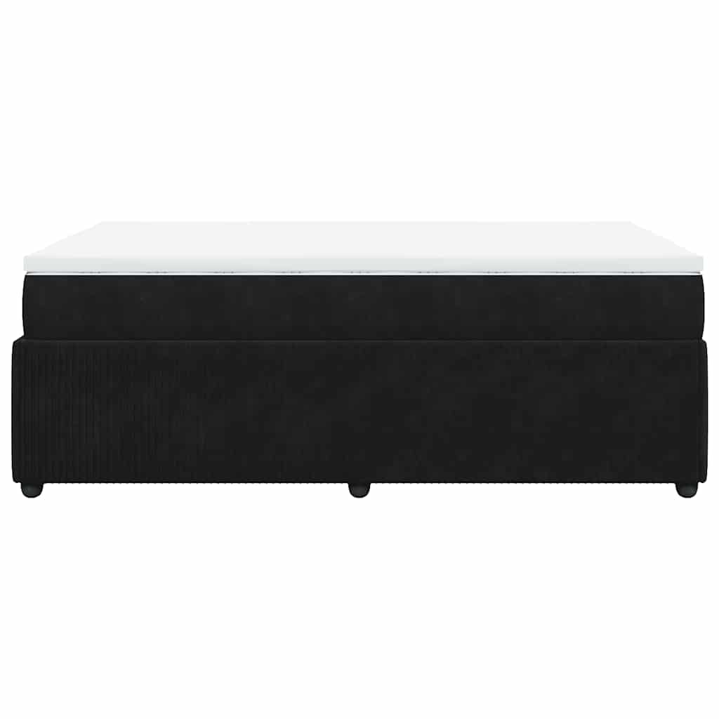 Sommier à lattes de lit avec matelas noir 120x190 cm velours - XIOS