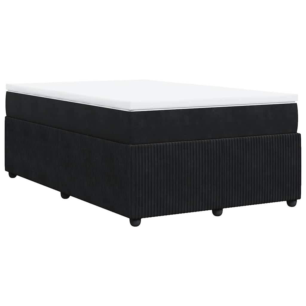 Sommier à lattes de lit avec matelas noir 120x190 cm velours - XIOS
