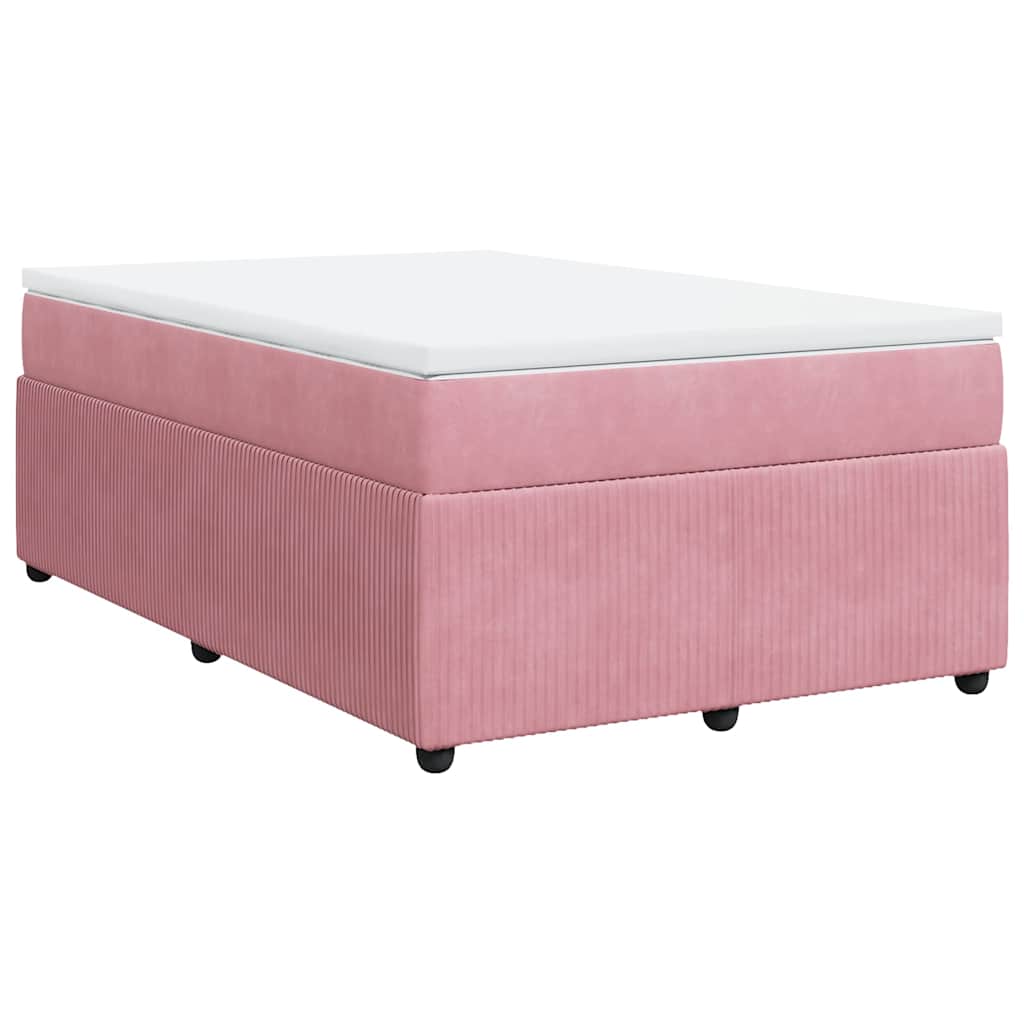 Sommier à lattes de lit avec matelas rose 120x190 cm velours - XIOS