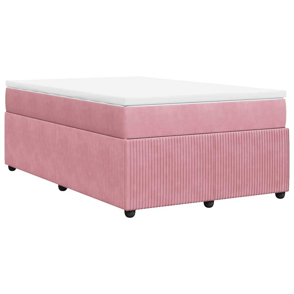 Sommier à lattes de lit avec matelas rose 120x190 cm velours - XIOS