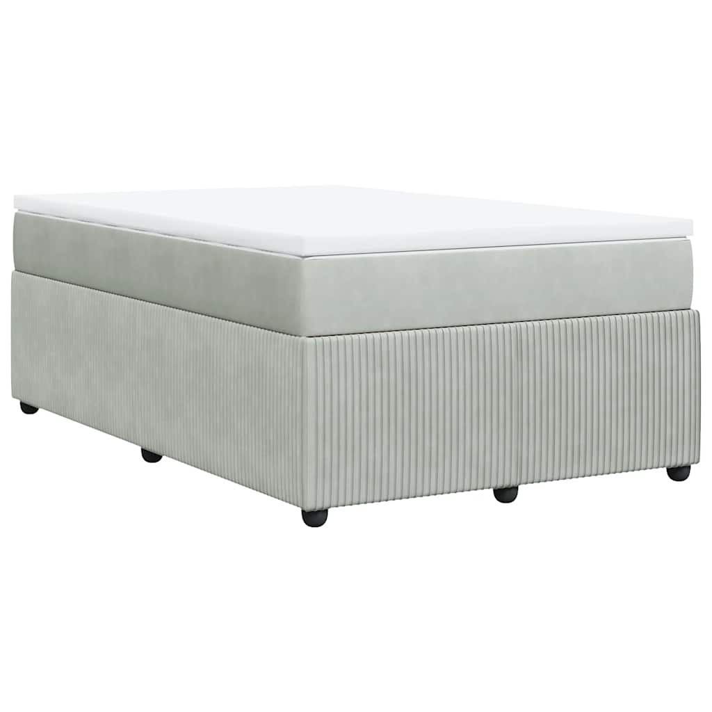Sommier à lattes de lit et matelas Gris clair 120x200cm Velours - XIOS