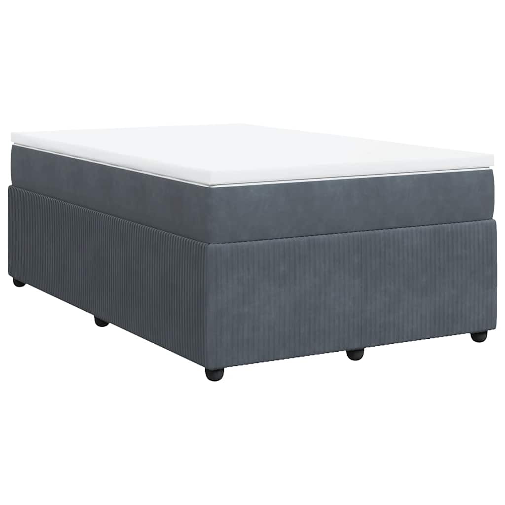 Sommier à lattes de lit et matelas Gris foncé 120x200cm Velours - XIOS