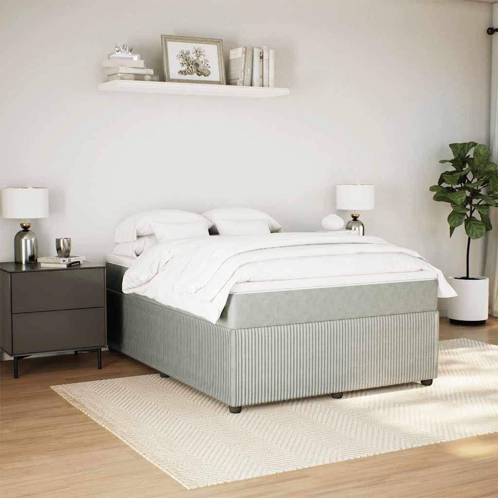 Sommier à lattes de lit et matelas Gris clair 140x190cm Velours - XIOS