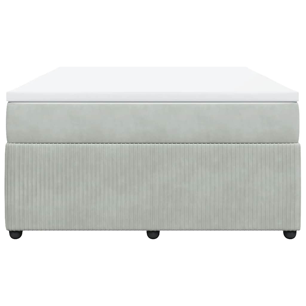 Sommier à lattes de lit et matelas Gris clair 140x190cm Velours - XIOS