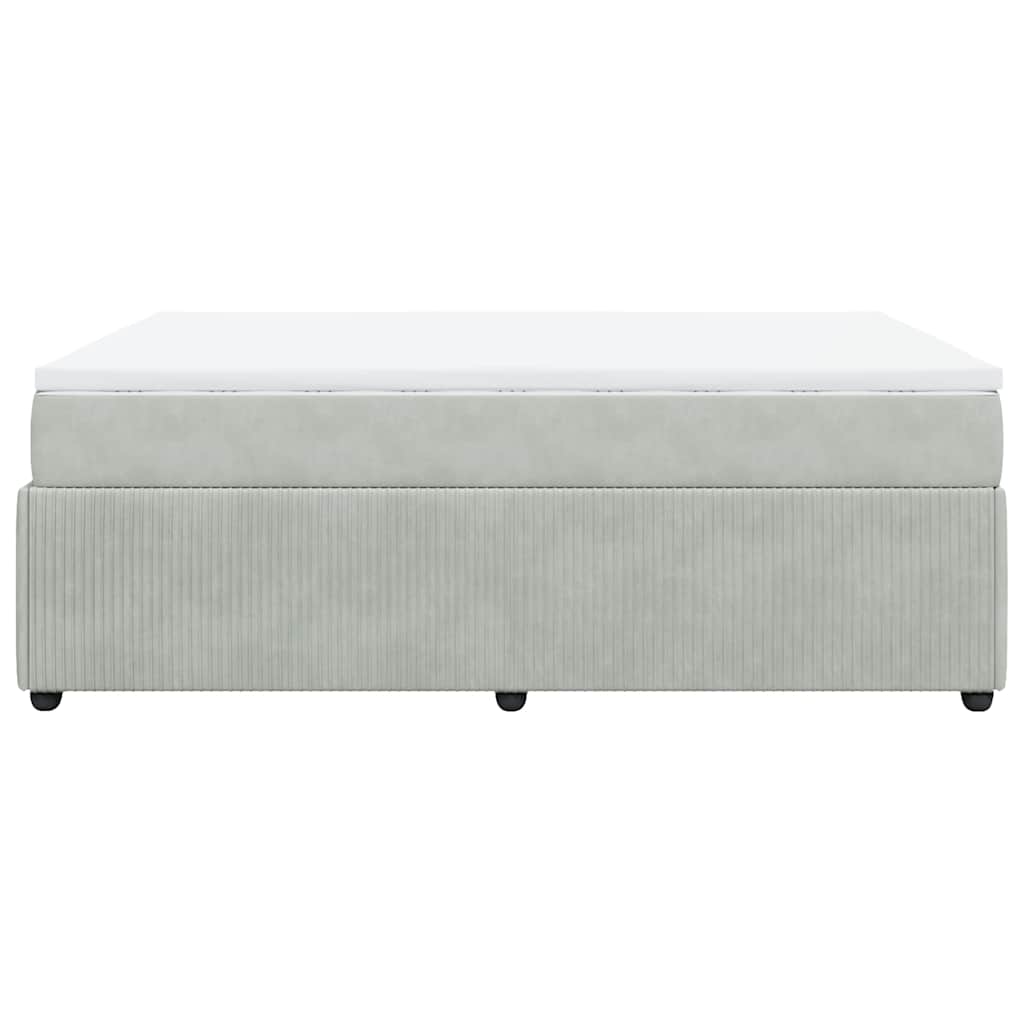 Sommier à lattes de lit et matelas Gris clair 140x190cm Velours - XIOS