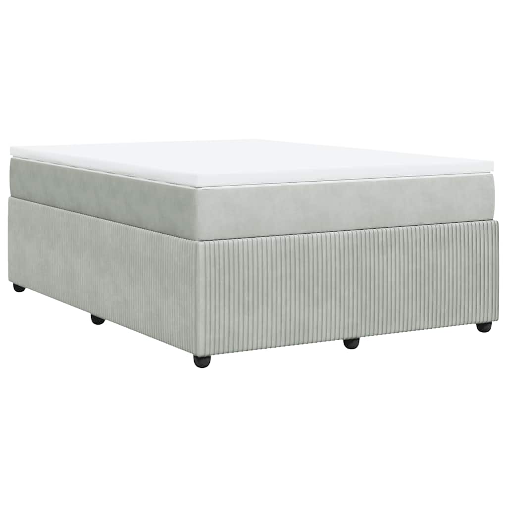 Sommier à lattes de lit et matelas Gris clair 140x190cm Velours - XIOS