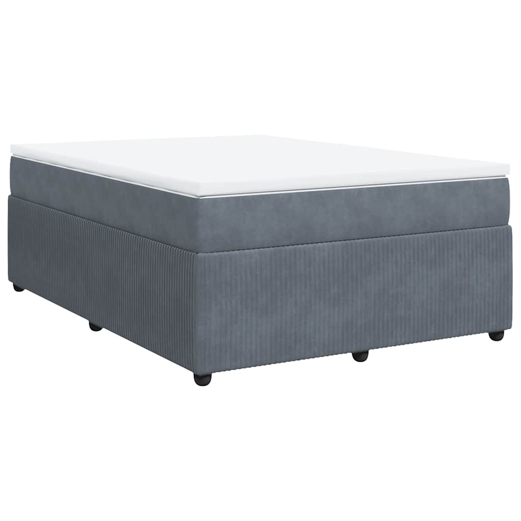 Sommier à lattes de lit et matelas Gris foncé 140x190cm Velours - XIOS