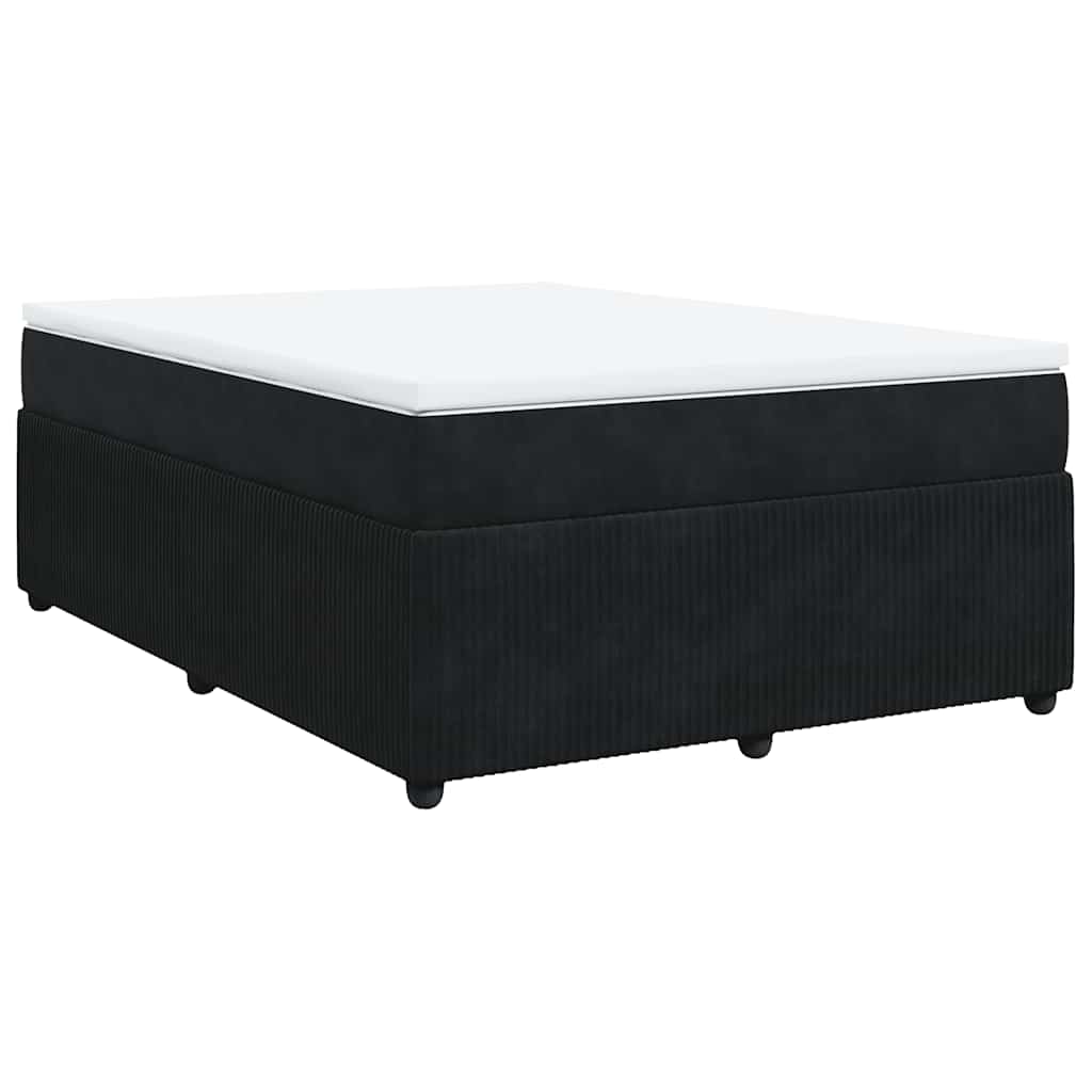 Sommier à lattes de lit avec matelas Noir 140x190 cm Velours - XIOS