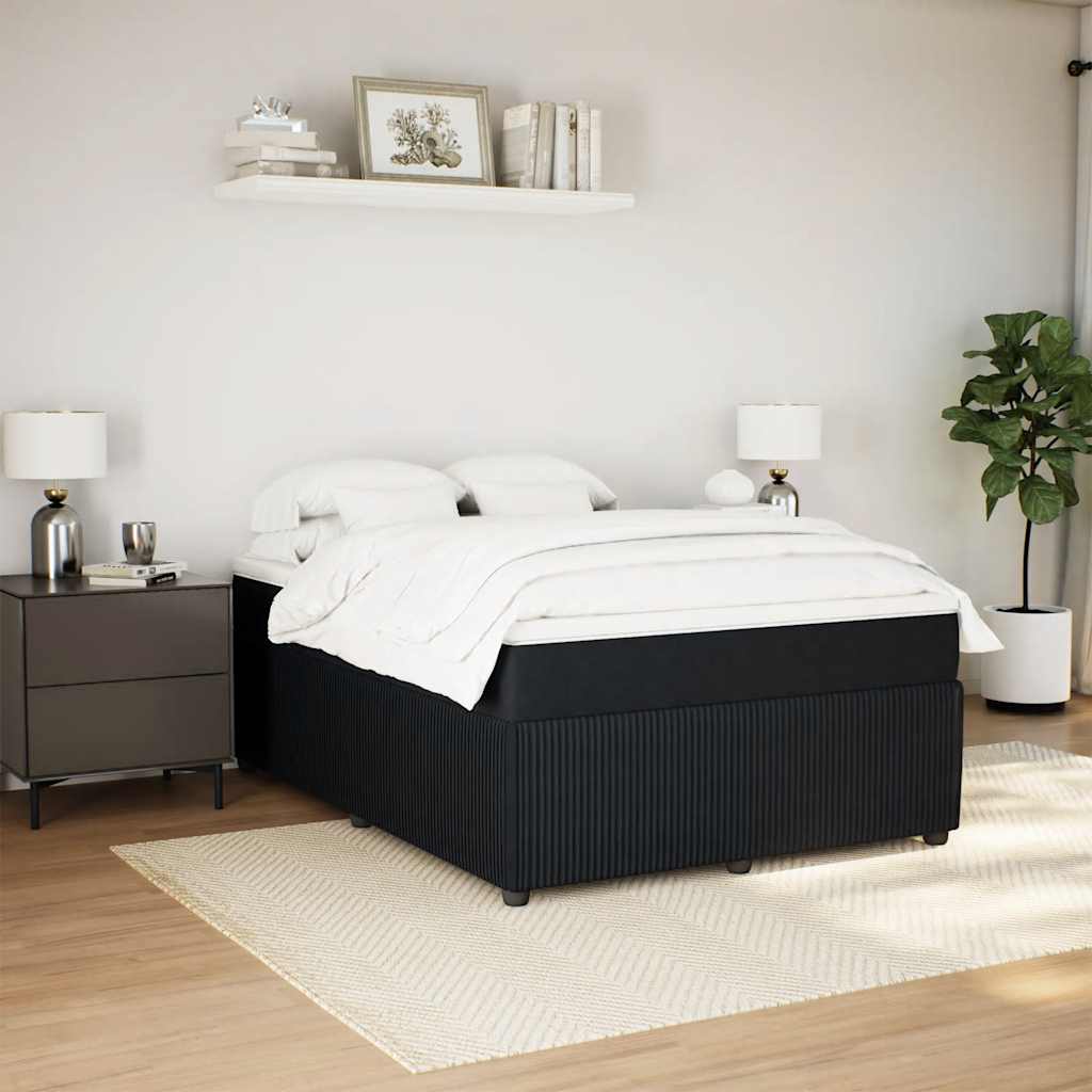 Sommier à lattes de lit avec matelas Noir 140x190 cm Velours - XIOS